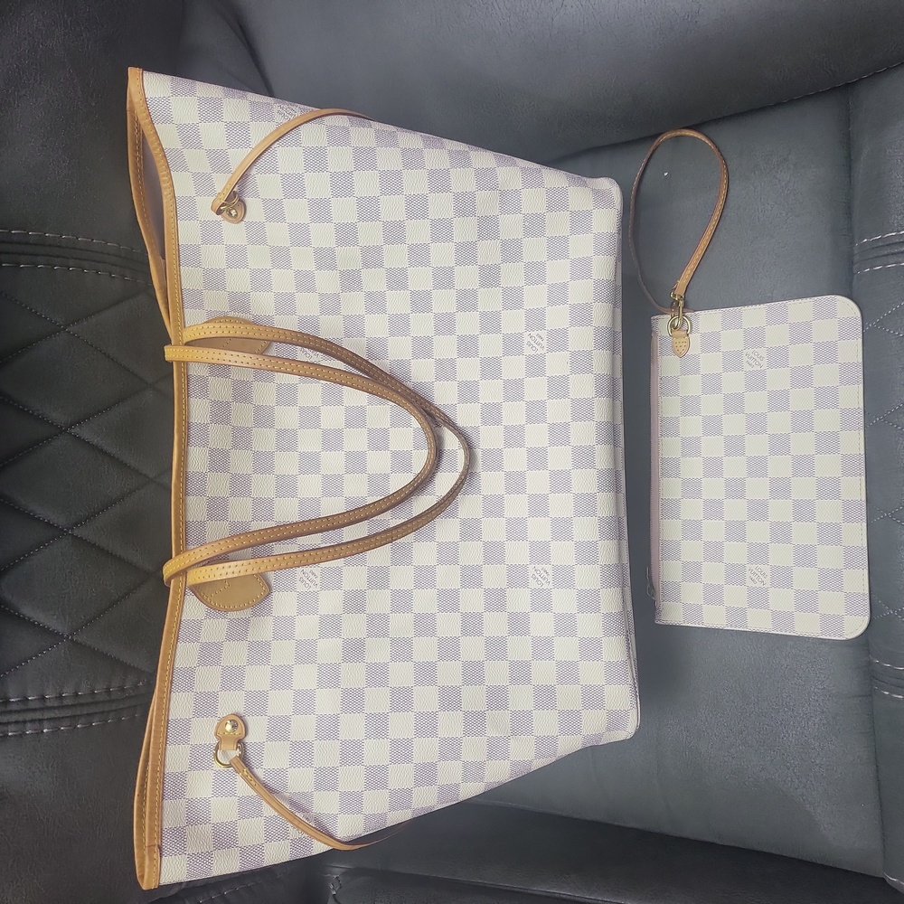 Louis Vuitton Damier Azur Neverfull GM Tote Bag